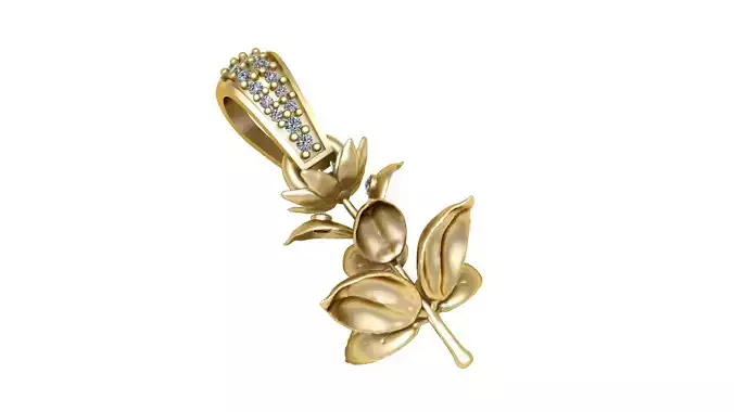 GOLDEN ROSE PENDANT 3D PRINTABLE-MODEL