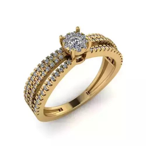Women Diamond Ring 3dm STL  Render Details - EZ - 0024