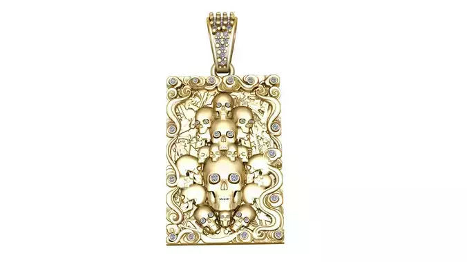 SKULL HEAD PENDANT 3D PRINTABLE MODEL 