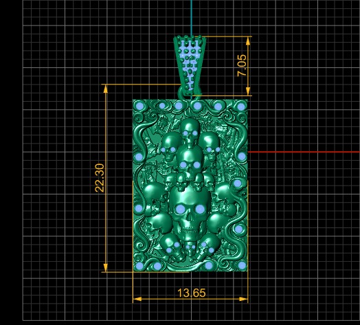 SKULL HEAD PENDANT 3D PRINTABLE MODEL  3D print model_4