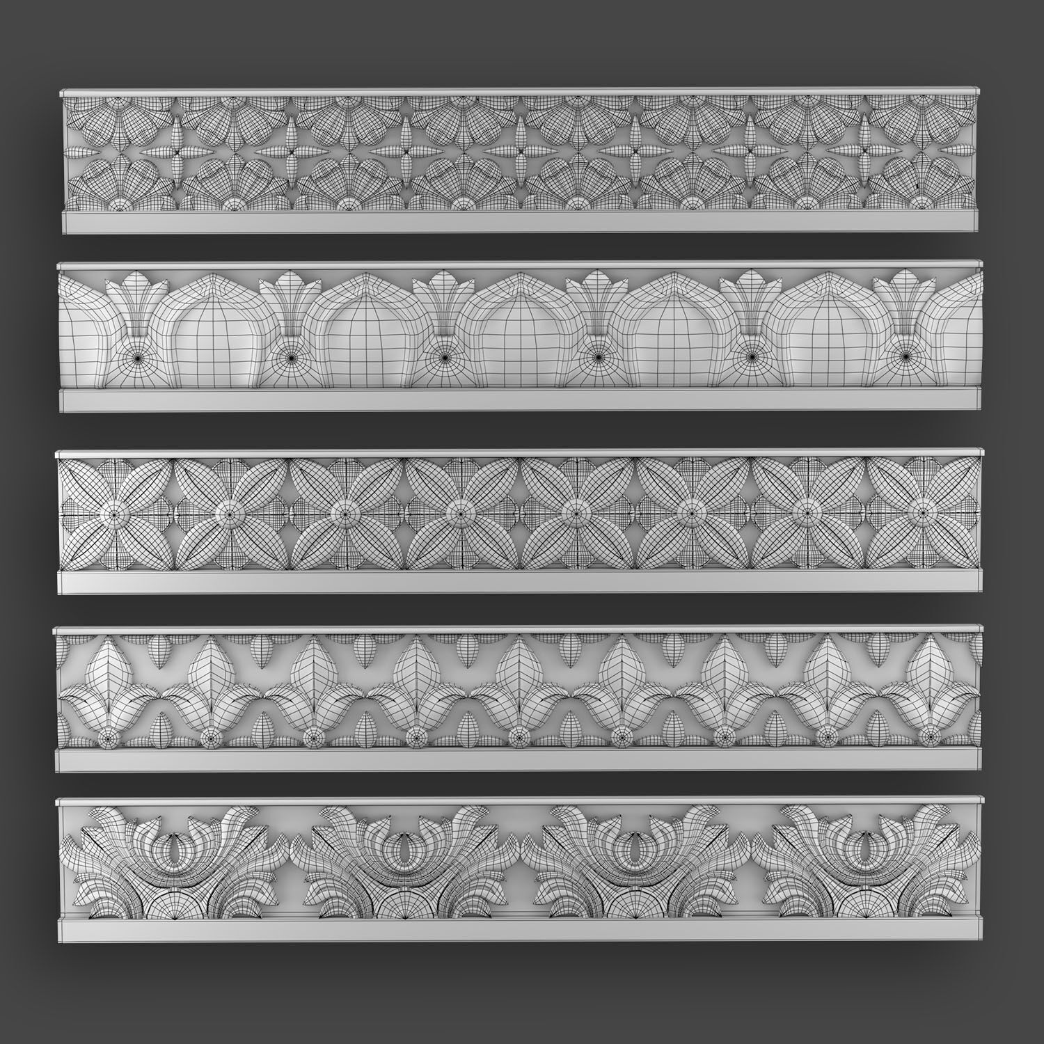5 Borders Ornamental Pack 4 3D model_24