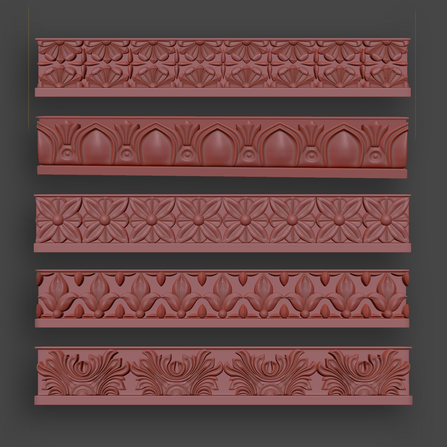 5 Borders Ornamental Pack 4 3D model_18