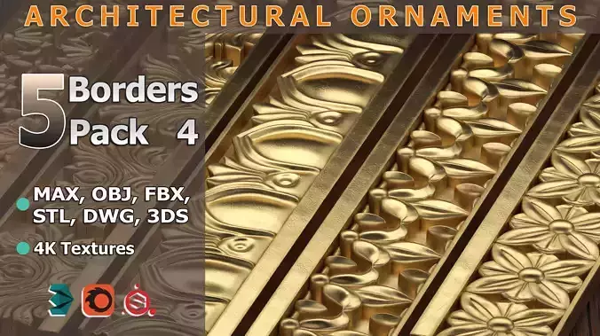 5 Borders Ornamental Pack 4 3D model