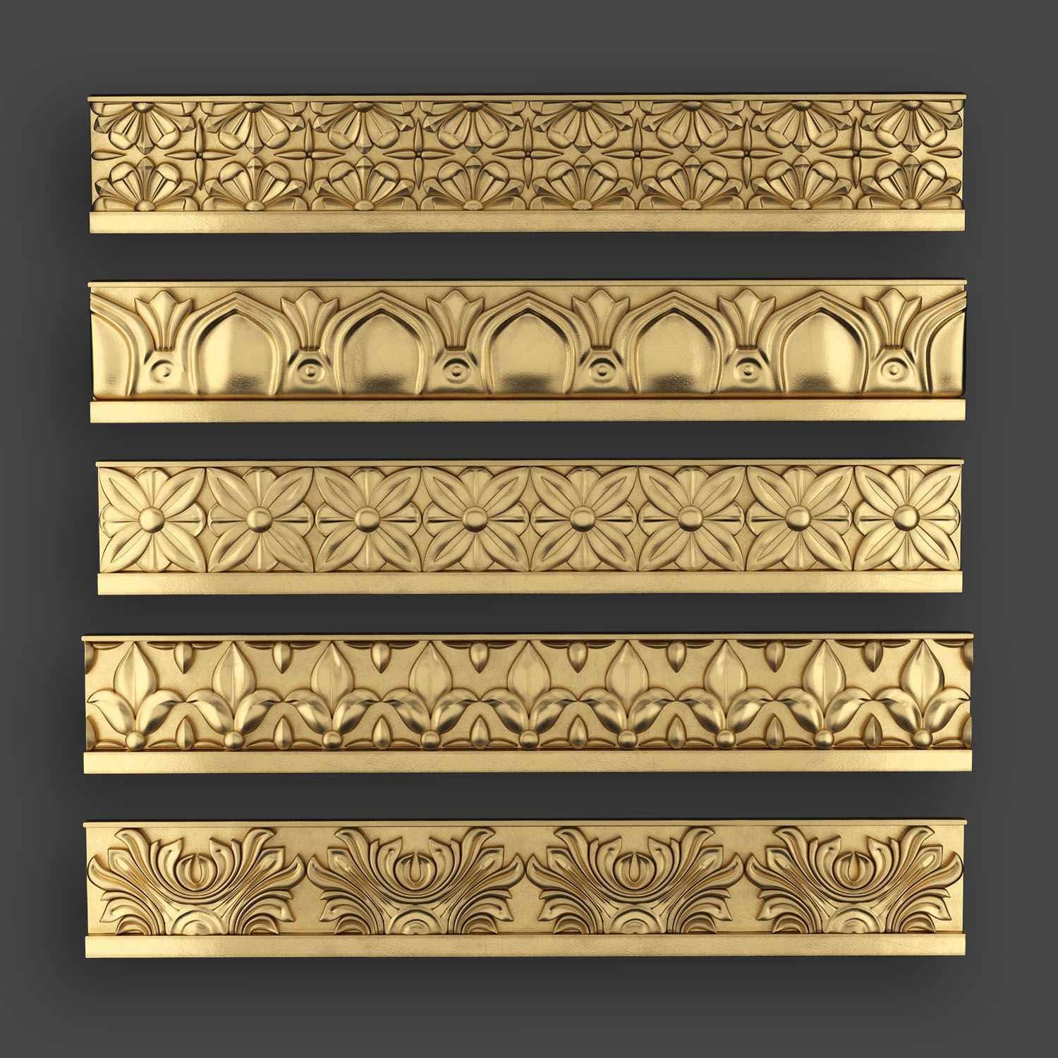 5 Borders Ornamental Pack 4 3D model_6