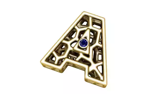 SIMPLE ALPHABET A PENDANT 3D PRINTABLE MODEL 