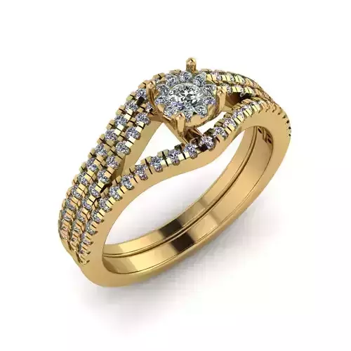 Women Diamond Ring 3dm STL  Render Details - EZ - 0028