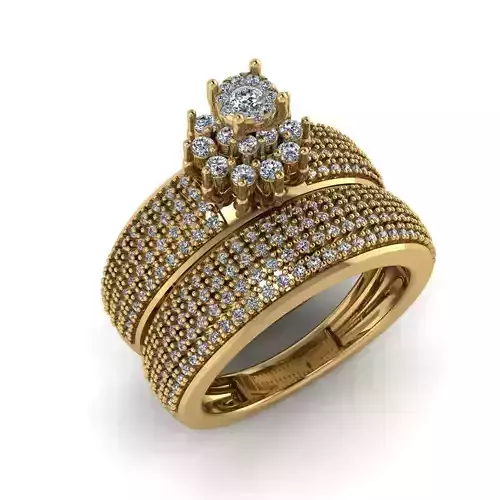Women Diamond Ring 3dm STL  Render Details - EZ - 0030