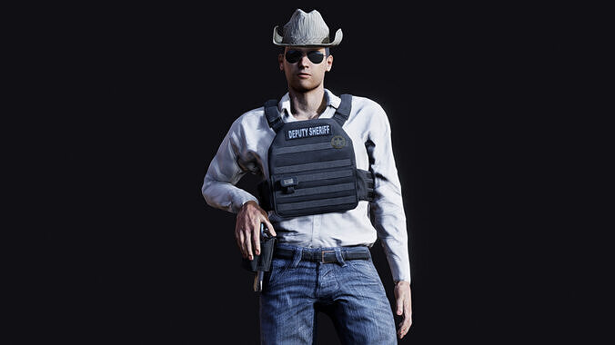 Deputy Sheriff Low-poly 3D model