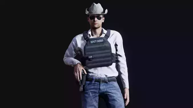 Deputy Sheriff Low-poly 3D model