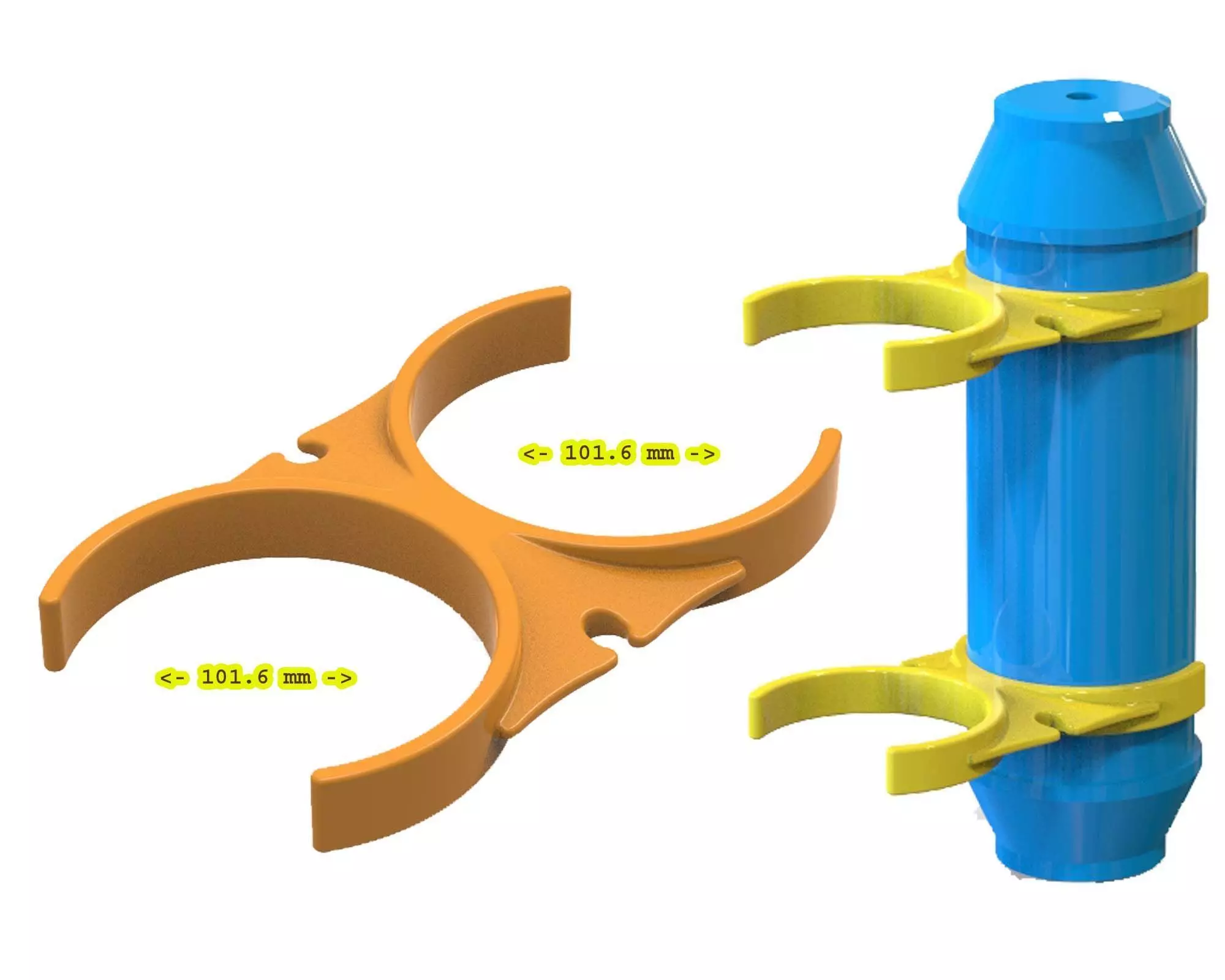 Water Filter Clip 101mm 3D print model_0