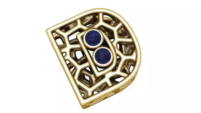 SIMPLE ALPHABET D PENDANT 3D PRINTABLE MODEL 