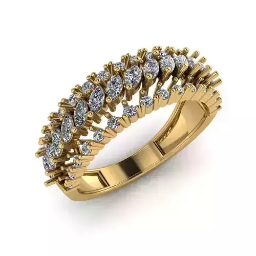 Women Diamond Ring 3dm STL  Render Details - EZ - 0035
