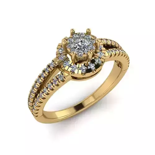 Women Diamond Ring 3dm STL  Render Details - EZ - 0036