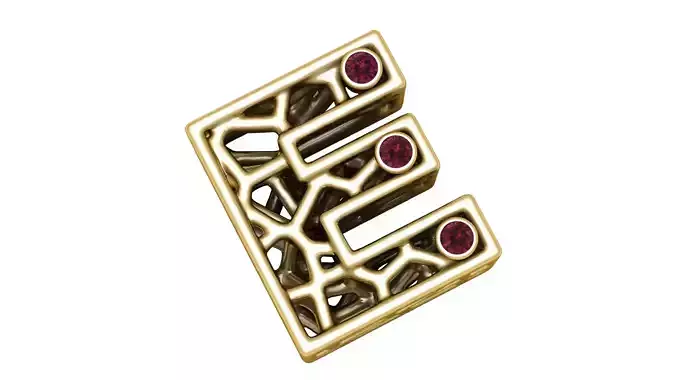 SIMPLE ALPHABET E PENDANT 3D PRINTABLE MODEL 