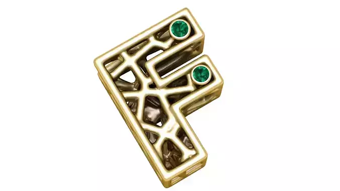 SIMPLE ALPHABET F PENDANT 3D PRINTABLE MODEL 