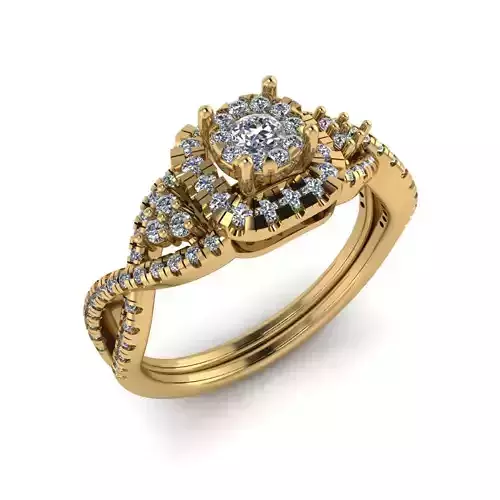 Women Diamond Ring 3dm STL  Render Details - EZ - 0040