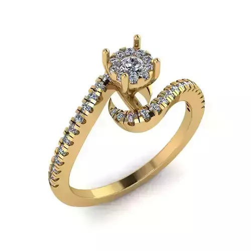 Women Diamond Ring 3dm STL  Render Details - EZ - 0041