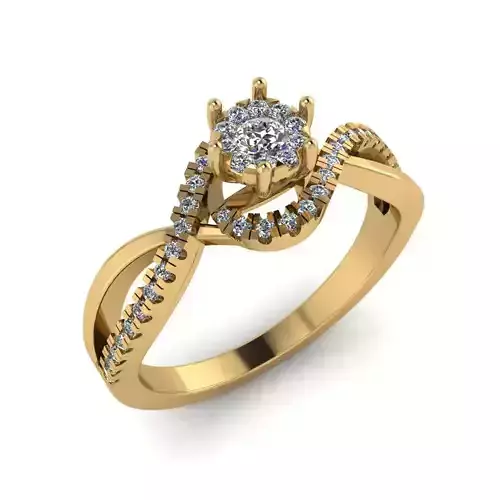Women Diamond Ring 3dm STL  Render Details - EZ - 0042