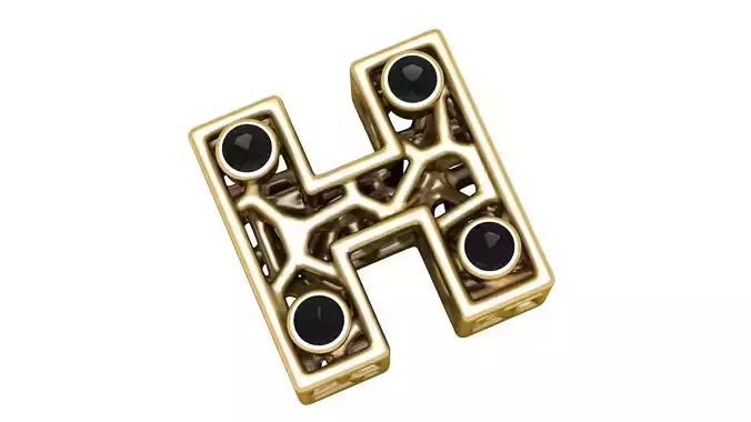 SIMPLE ALPHABET H PENDANT 3D PRINTABLE MODEL 