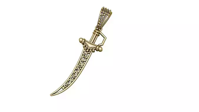 GOLD SWORD PENDANT 3D PRINTABLE MODEL