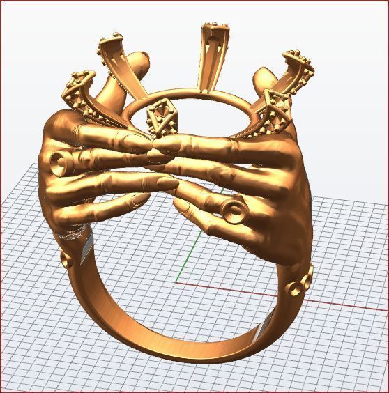 Hands around the gemstone 3D print model_20