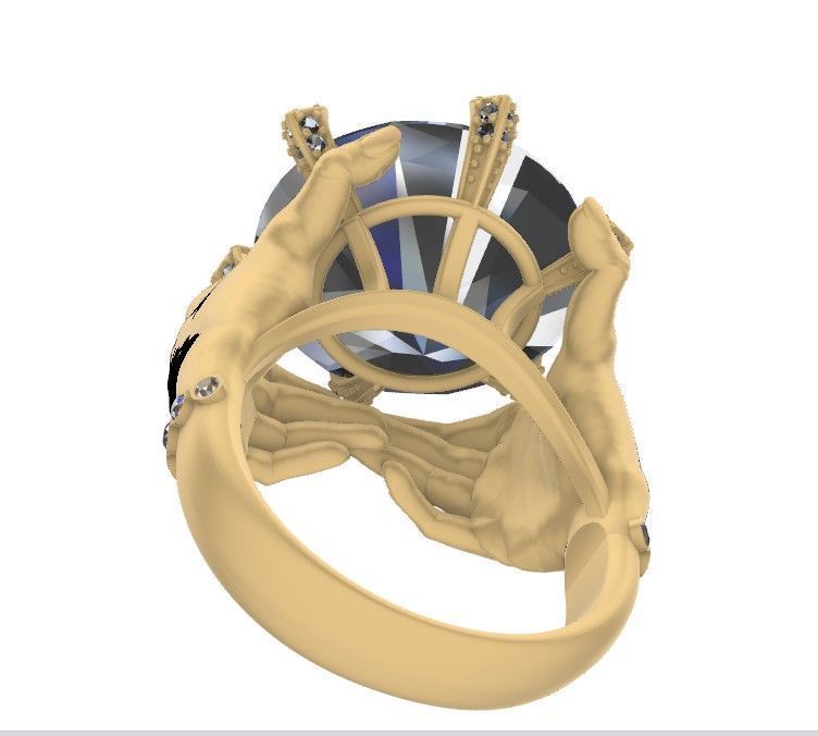 Hands around the gemstone 3D print model_8