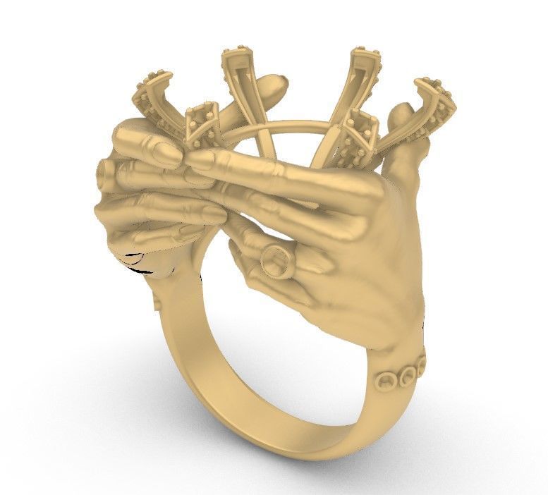Hands around the gemstone 3D print model_3