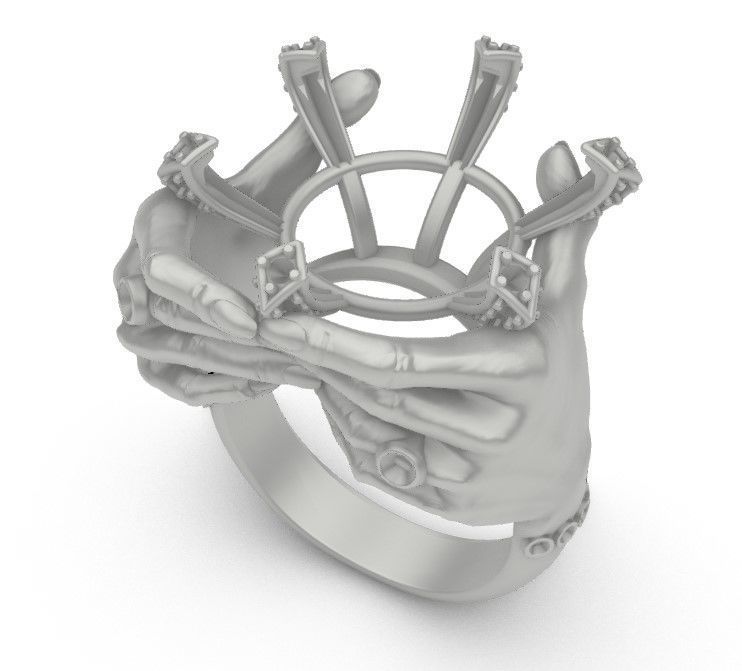 Hands around the gemstone 3D print model_17