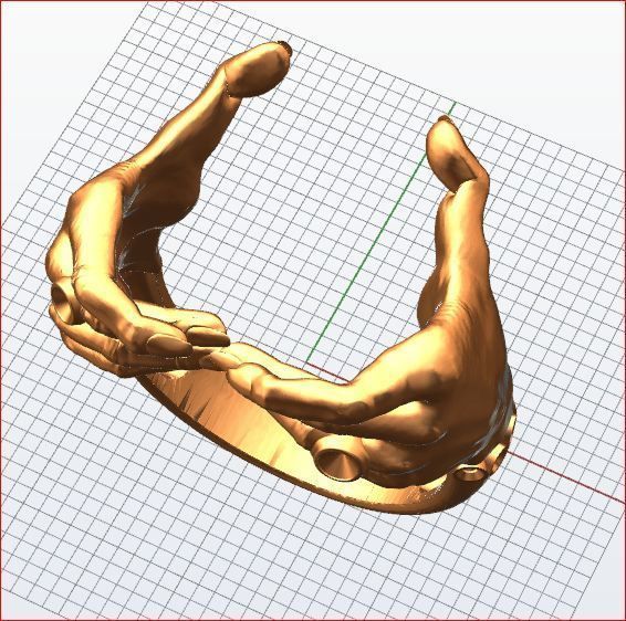 Hands around the gemstone 3D print model_11