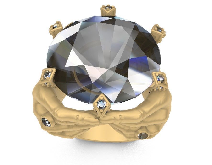 Hands around the gemstone 3D print model_5