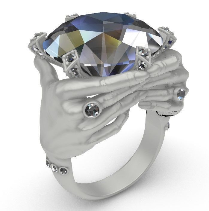 Hands around the gemstone 3D print model_6