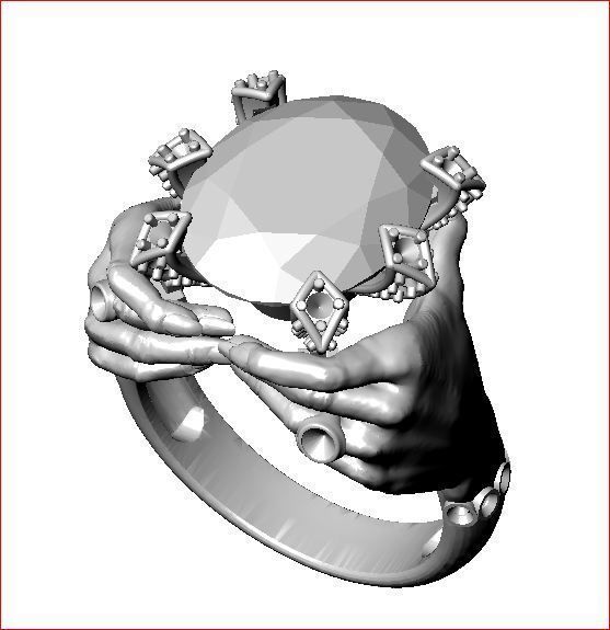Hands around the gemstone 3D print model_18