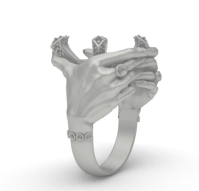 Hands around the gemstone 3D print model_13