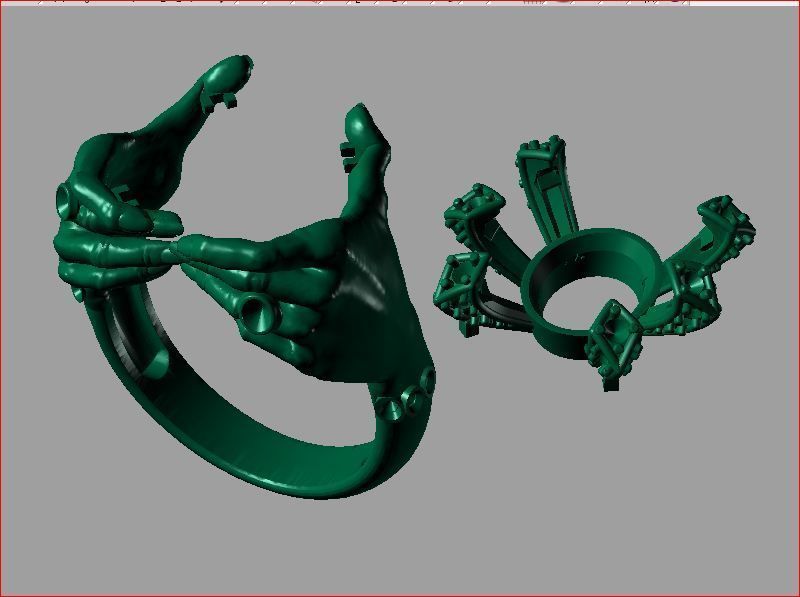 Hands around the gemstone 3D print model_15