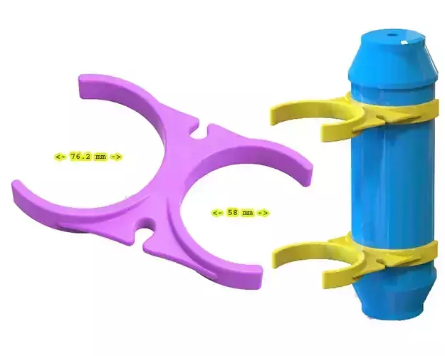 Water Filter Clip 58mm to 76mm 3D print model