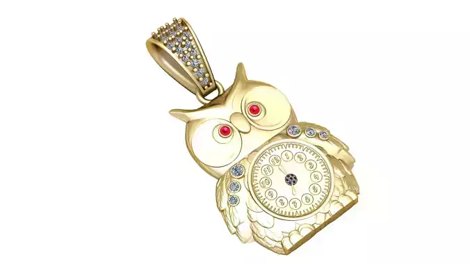 OWL RUBY PENDANT 3D PRINTABLE MODEL