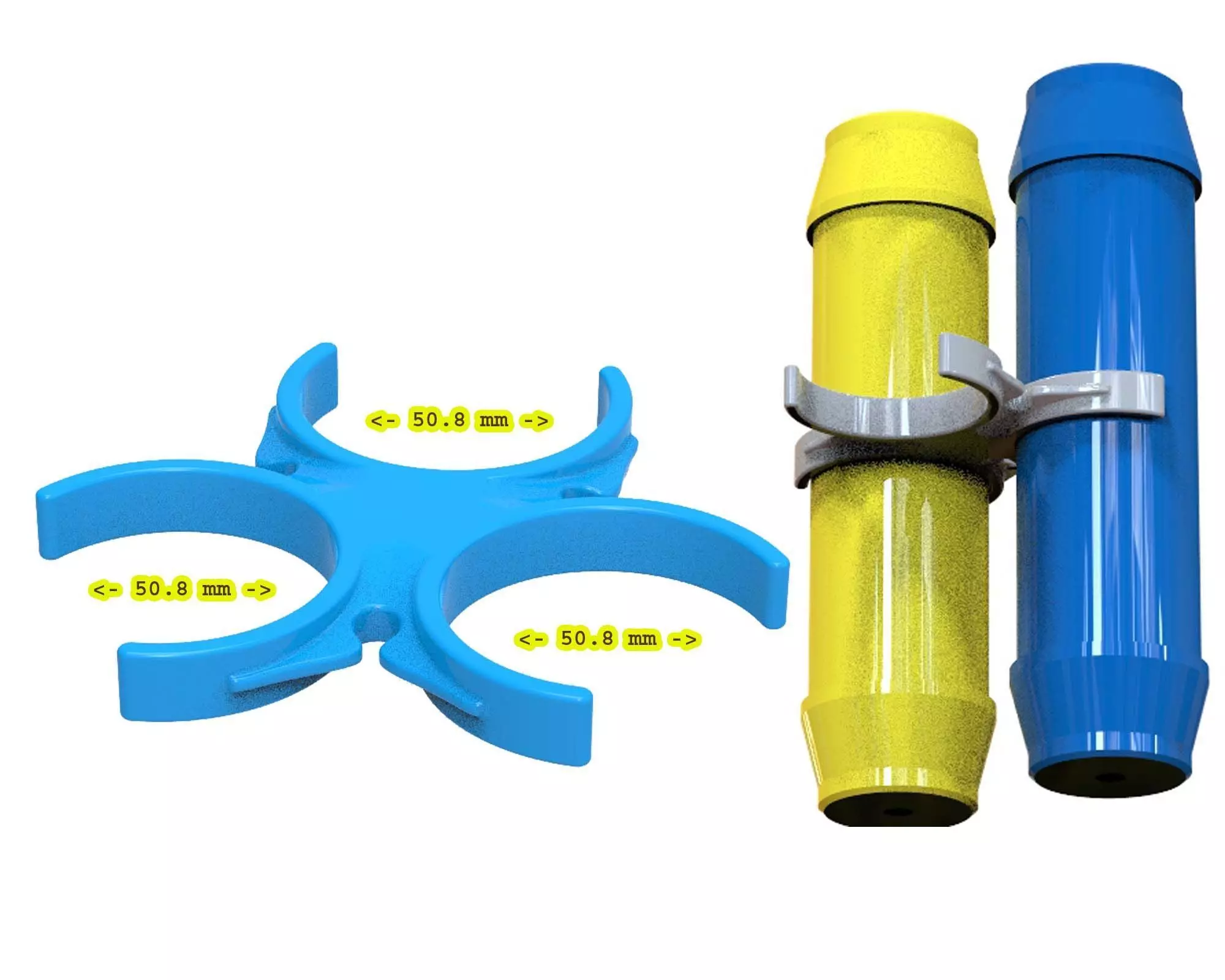 Water Filter Clip 3 ways 50mm 3D print model