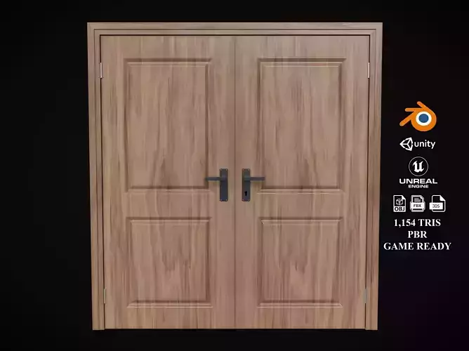 Low Poly Door wooden