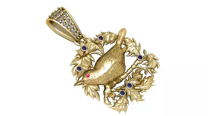 BIRD AND NEST PENDANT 3D PRINTABLE MODEL