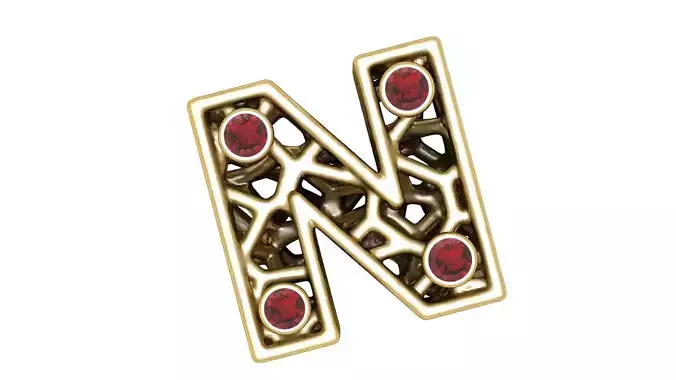 SIMPLE ALPHABET N PENDANT 3D PRINTABLE MODLE 