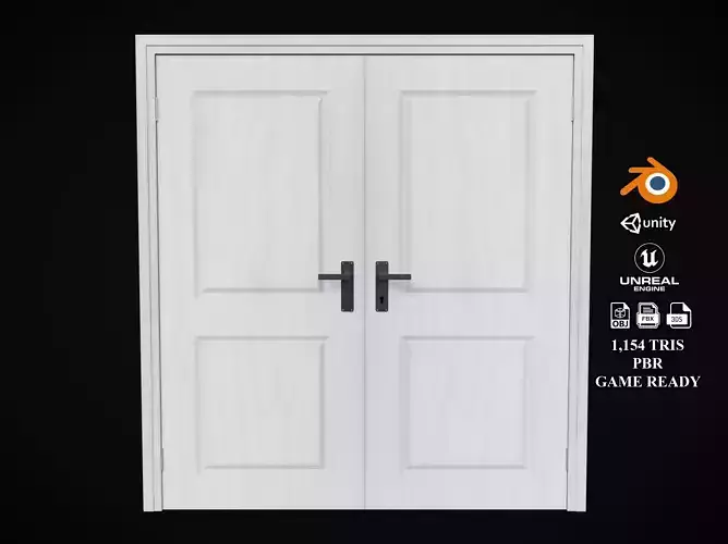 Low Poly Door wooden