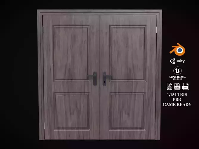 Low Poly Door wooden