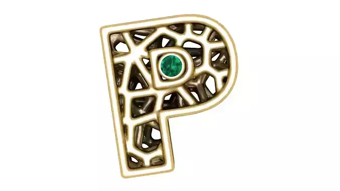 SIMPLE ALPHABET  P PENDANT 3D PRINTABLE MODEL 