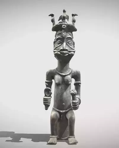 Double-faced Osun Altar Figurine Low-poly 3D model