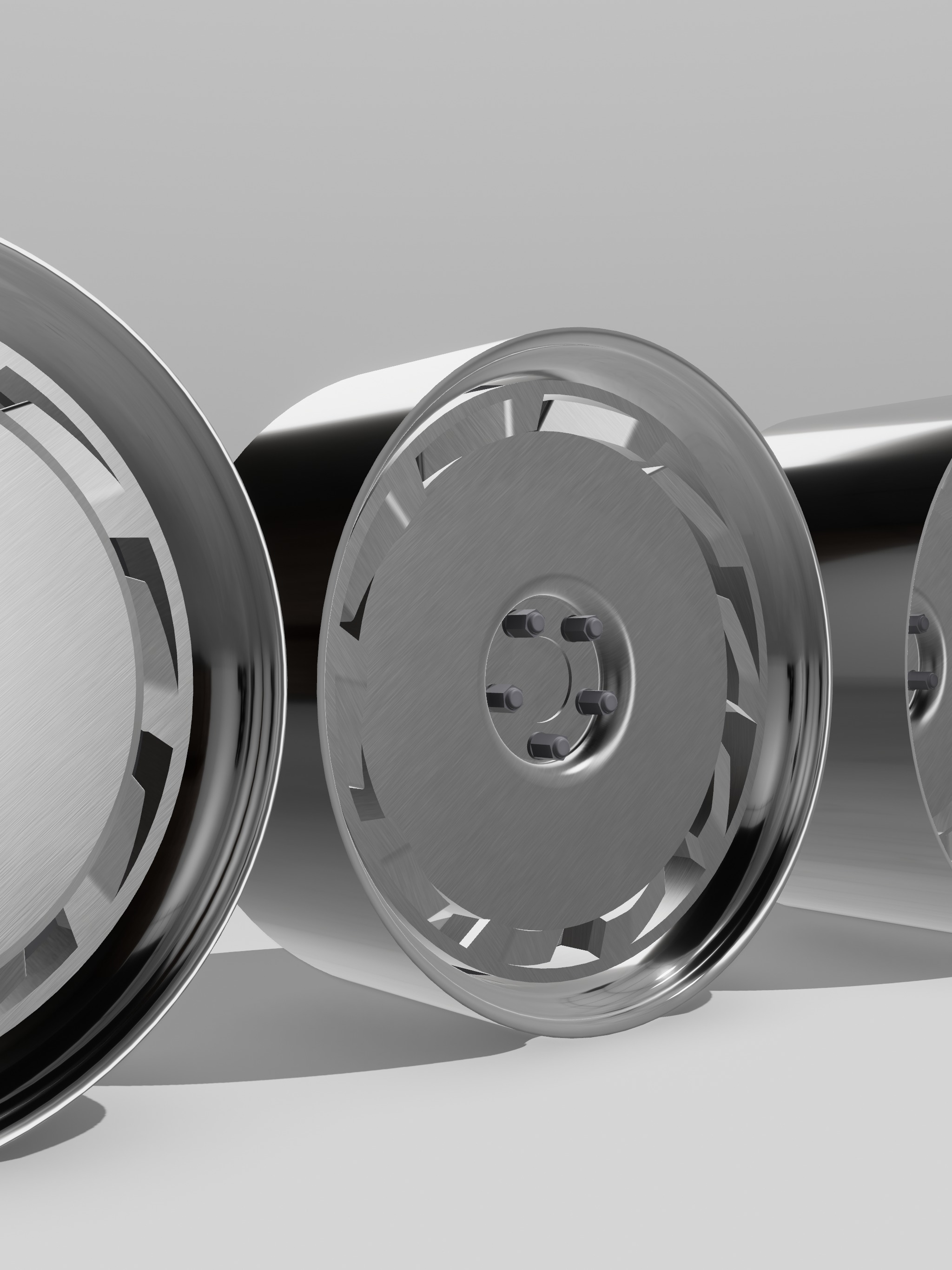 Billet C4 Corvette Wheels Set x5 Centers x2 widths 3D print model_6