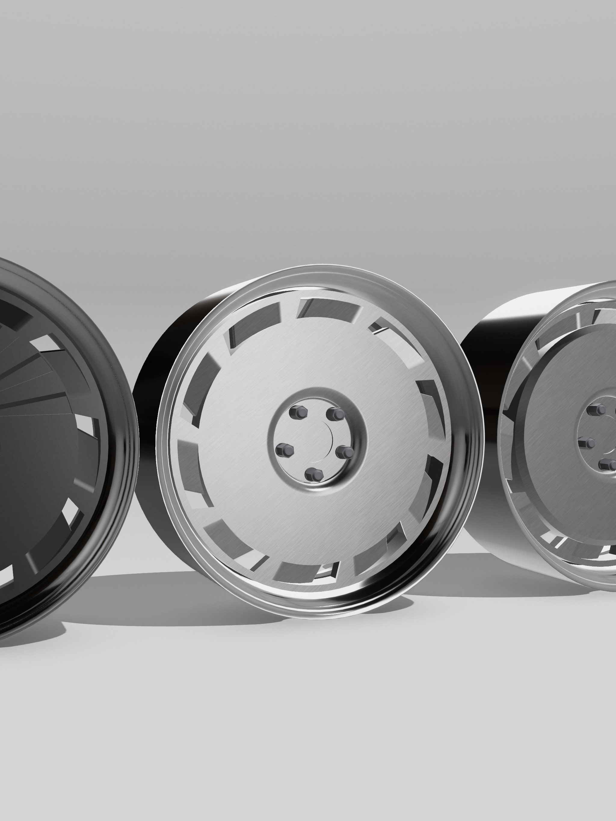 Billet C4 Corvette Wheels Set x5 Centers x2 widths 3D print model_2