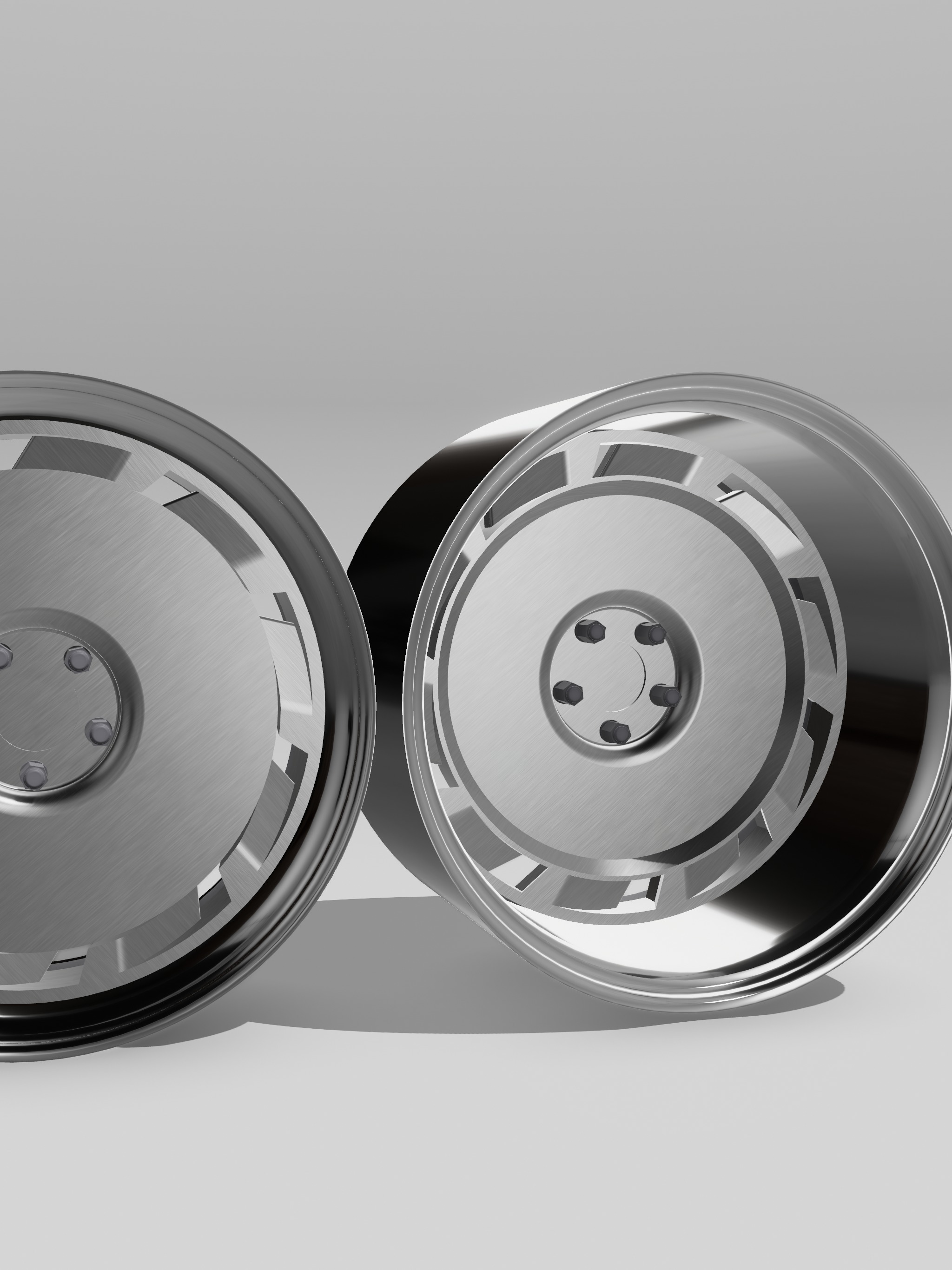 Billet C4 Corvette Wheels Set x5 Centers x2 widths 3D print model_5