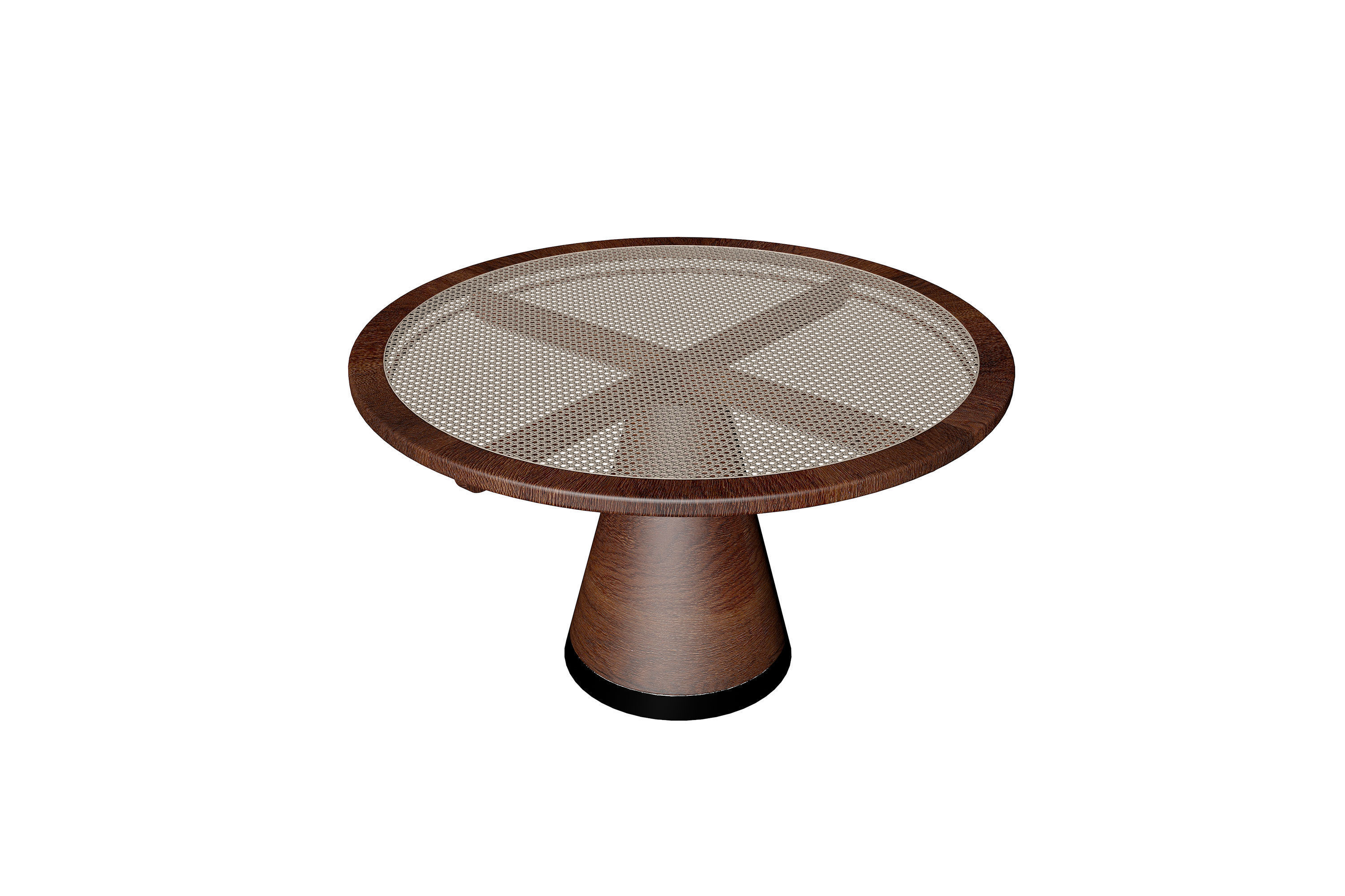 table with four chairs and Wood top 3D model_4
