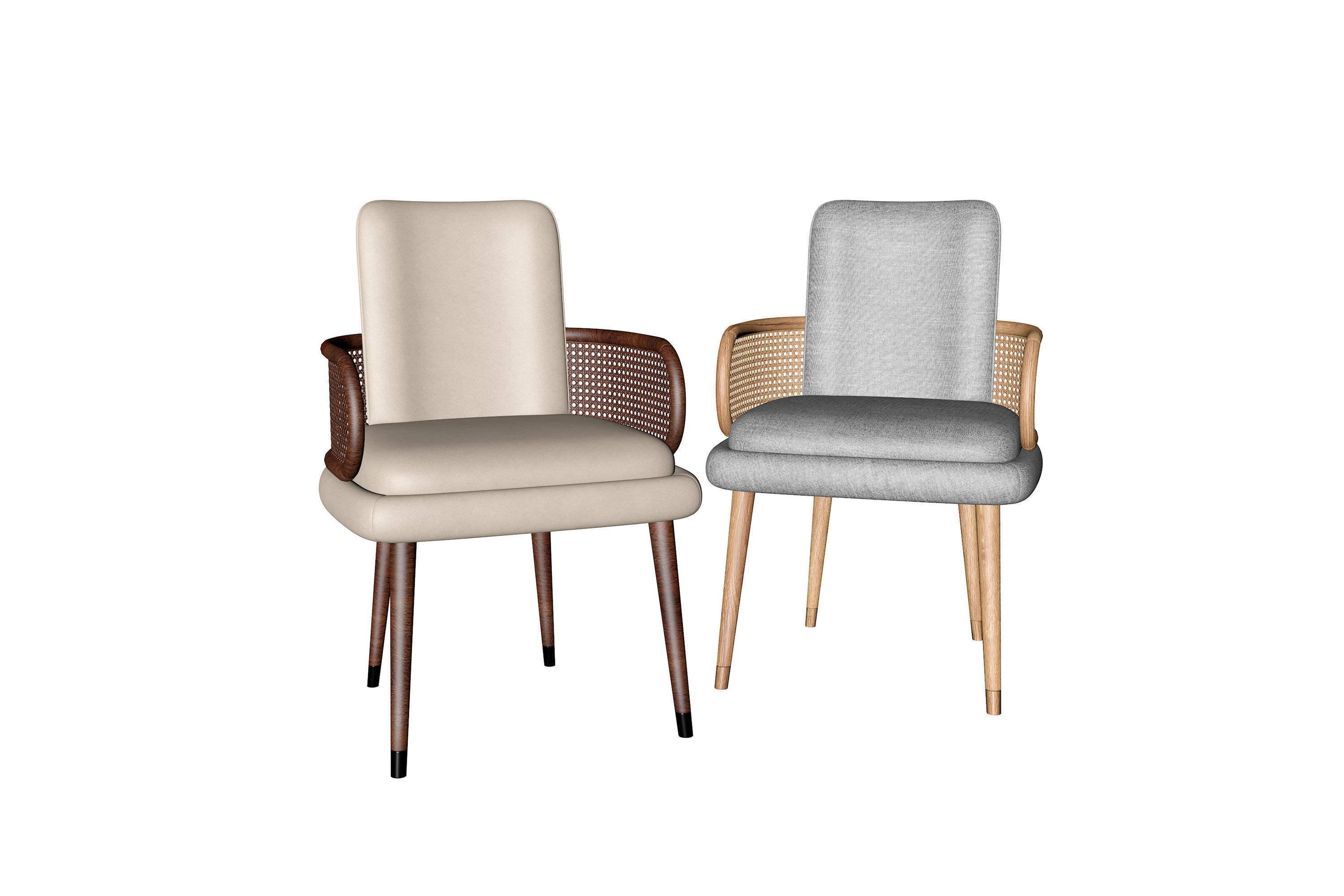 table with four chairs and Wood top 3D model_8