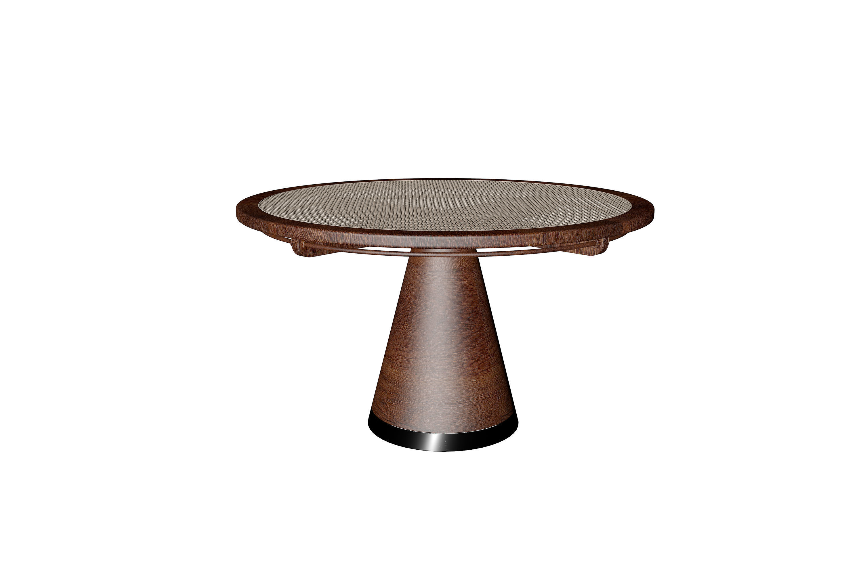 table with four chairs and Wood top 3D model_3